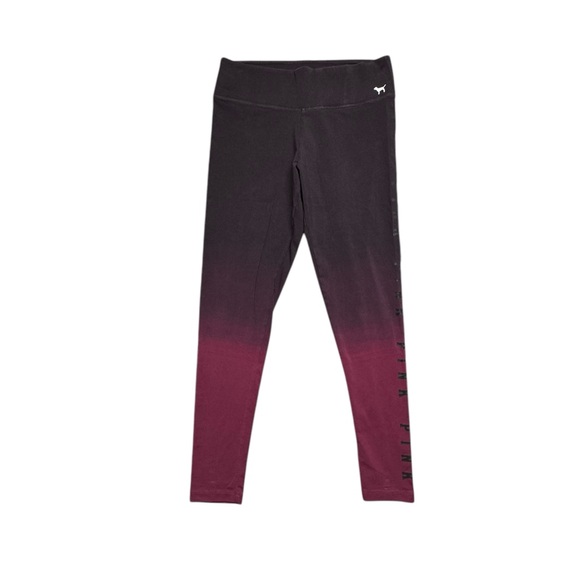 PINK Victoria's Secret Pants - PINK Victoria’s Secret Ombré Leggings Womens Medium‎ Purple Pink Logo Activewear